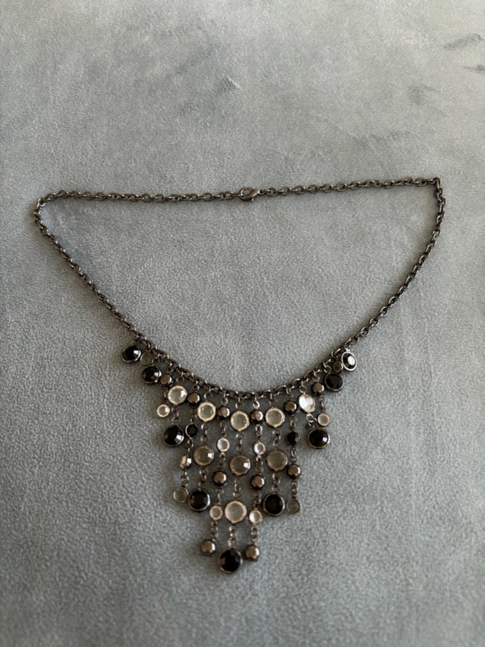 Statement Black and Rhinestone Necklace